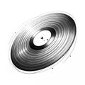 Vinyl record logo template. Vector music icon or emblem