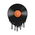 Vinyl Record Melting Realistic Composition Royalty Free Stock Photo