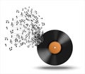 Vinyl Record Music Realistic Composition Royalty Free Stock Photo