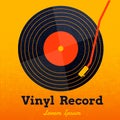 Vinyl record music vector with yellow background graphic Royalty Free Stock Photo