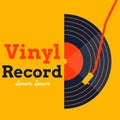 Vinyl record music vector with yellow background graphic Royalty Free Stock Photo