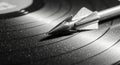 Vinyl Record Needle Closeup Black White Royalty Free Stock Photo