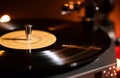 Vinyl record player closeup. Generate Ai Royalty Free Stock Photo