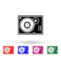 Vinyl record player multi color icon. Simple glyph, flat vector of music icons for ui and ux, website or mobile application Royalty Free Stock Photo