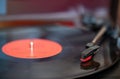 A turn table and vinyl record Royalty Free Stock Photo