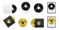 Vinyl record realistic set Royalty Free Stock Photo