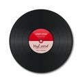 Vinyl record with red label. Vector illustration Royalty Free Stock Photo