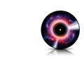 Vinyl record with space inside. Space for text. Royalty Free Stock Photo