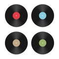 Vinyl record vector illustration isolated on white background Royalty Free Stock Photo