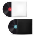 Vinyl records in blank sleeves on white background Royalty Free Stock Photo