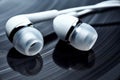 Vinyl records and earphones Royalty Free Stock Photo