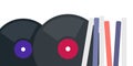 Vinyl records in packs and without vector icon flat isolated illustration Royalty Free Stock Photo