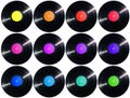 12 vinyl records 1500px height size and labels