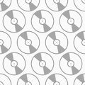 Vinyl records seamless pattern. Vector vinyl record discs outline pattern Royalty Free Stock Photo