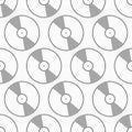 Vinyl records seamless pattern. Vector vinyl record discs outline pattern