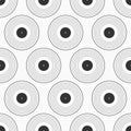 Vinyl records seamless pattern. Vector vinyl record discs outline pattern Royalty Free Stock Photo
