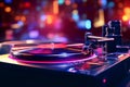 Vinyl Revolution, DJ Turntable Spins at Electrifying EDM Club Party