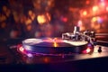 Vinyl Revolution, DJ Turntable Spins at Electrifying EDM Club Party