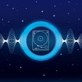 Music waves digital emblem