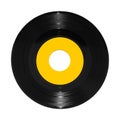 Vinyl 45rpm single record on white with clipping path