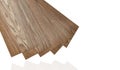 Vinyl tiles sample for interior designer. Wood pattern vinyl tile. Vinyl flooring material isolated on white background. Polymer Royalty Free Stock Photo