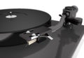 Vinyl turntable close-up 3d illustration.