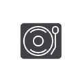 Vinyl turntable record player icon vector, filled flat sign, solid pictogram isolated on white Royalty Free Stock Photo