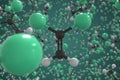 Vinylidene chloride molecule, scientific molecular model, 3d rendering Royalty Free Stock Photo
