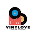 Retro style music background. Turntable design. Vinyl disks.