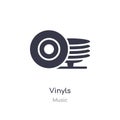 Vinyls Outline Icon. Isolated Line Vector Illustration From Music Collection. Editable Thin Stroke Vinyls Icon On White Background