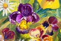 Pansies oil painting