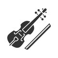 Viola and bow glyph icon Royalty Free Stock Photo