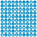 100 violation icons set blue