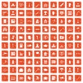 100 violation icons set grunge orange
