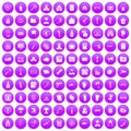 100 violation icons set purple