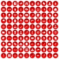 100 violation icons set red