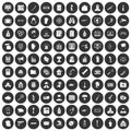 100 violation icons set black circle