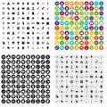 100 violation icons set vector variant