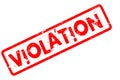 Violation - Rubber Stamp on White Background