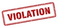 violation stamp. square grunge sign on white background