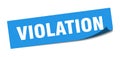 violation sticker. violation square isolated sign.