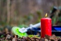 Violence against children Crime scene with candle Royalty Free Stock Photo