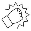 Violence fist icon, outline style