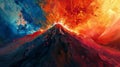 A violent explosion of colors as the volcano unleashes its fury reminding us of its unpredictable nature