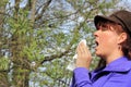 Violent sneezing with hayfever Royalty Free Stock Photo