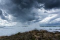 A violent storm in the sea