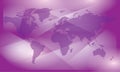 Violet abstract vector background with map of world Royalty Free Stock Photo