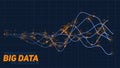 Violet abstract binary wave. 3D big data visualization. Intricate financial data threads analysis. Business analytics