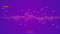 Violet abstract binary wave. 3D big data visualization. Intricate financial data threads analysis. Business analytics Royalty Free Stock Photo