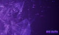 Violet abstract 3D big data visualization. Intricate financial data threads analysis. Business analytics representation Royalty Free Stock Photo